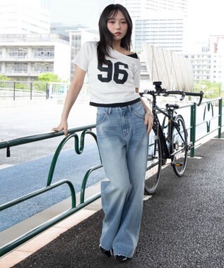 WEGO レイヤードドッキングワンショルちびT ホワイト