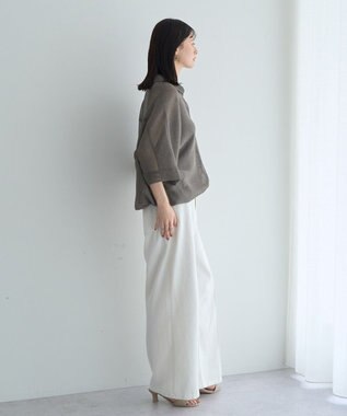 YECCA VECCA 　裾ドロストメッシュシャツ Gray Mixture