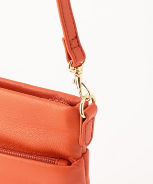 LA BAGAGERIE シープレザー　スクエアポシェット オレンジ