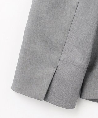 23区 【セットアップ対応/洗える】グロッシーコットンシャンブレー テーラード ジャケット ライトグレー系