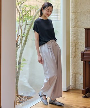 ANY 【新色追加/14色展開】アクリルガーターフレンチスリーブニット ブラック