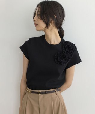 組曲 テレココサージュ Tシャツ ブラック系