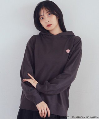 earth music&ecology マイメロディ＆クロミ／ｅａｒｔｈ　耳付きフーディー Charcoal Gray