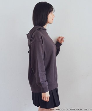 earth music&ecology マイメロディ＆クロミ／ｅａｒｔｈ　耳付きフーディー Charcoal Gray