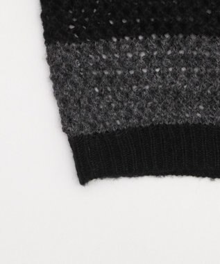 WEGO モヘアタッチ2WAYワンショルニット グレーボーダー