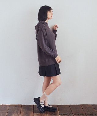 earth music&ecology マイメロディ＆クロミ／ｅａｒｔｈ　耳付きフーディー Charcoal Gray