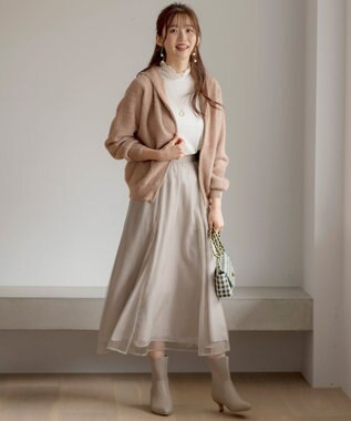 ANY SIS 【洗える】ラッセルチュールマチ スカート アイボリー