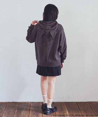 earth music&ecology マイメロディ＆クロミ／ｅａｒｔｈ　耳付きフーディー Charcoal Gray