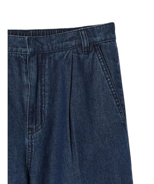 Green Parks ストレートタックデニムパンツ Blue