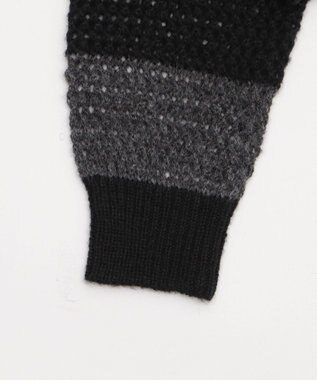 WEGO モヘアタッチ2WAYワンショルニット グレーボーダー