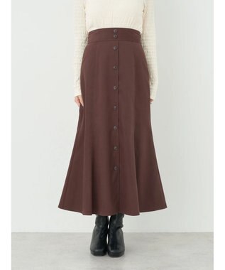 earth music&ecology フロントボタンスカート Brown