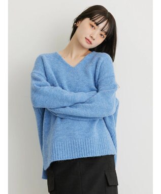 AMERICAN HOLIC ＭｉｘヤーンＶネックニットプルオーバー Sax