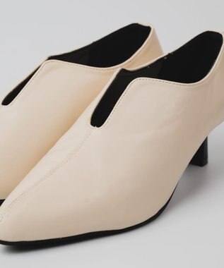 BONTRE 【PRECIEUX JOUET/プレシュウジュエ】Uカットスカルプチャーパンプス エクリュ