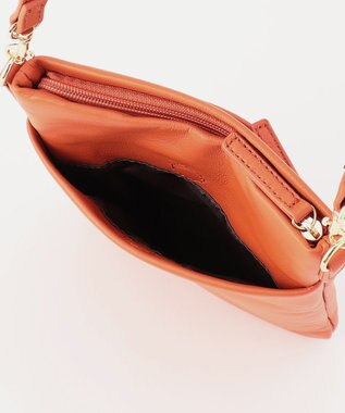 LA BAGAGERIE シープレザー　スクエアポシェット オレンジ