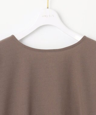 ANY SIS S 【前後着用・UVケア・洗える】2WAYジョーゼットジャージードルマン カットソー モカ