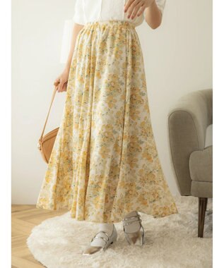 レトロフラワープリントスカート / earth music&ecology  