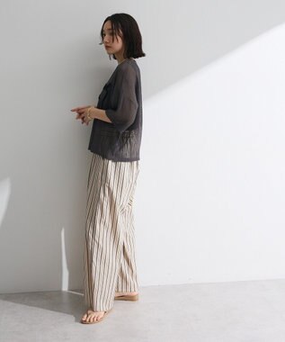 Green Parks テープロゴ透かしニットプルオーバーⅡ Charcoal Gray