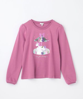 ANY KIDS ミラクルスパンコール Tシャツ ローズ