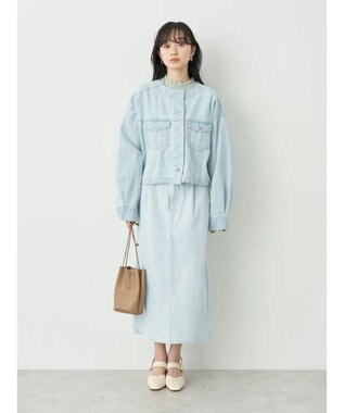 earth music&ecology ノーカラーＧジャン Light Indigo