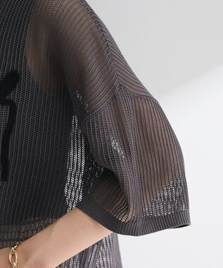 Green Parks テープロゴ透かしニットプルオーバーⅡ Charcoal Gray