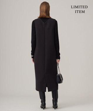 ICB L 【WEB限定・洗える】 コンパクトダブルフェイス ジャンパースカート ブラック系