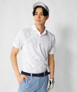 FILA GOLF／marie claire 【FILA GOLF】メッシュ加工ビックロゴ半袖ポロシャツ ホワイト