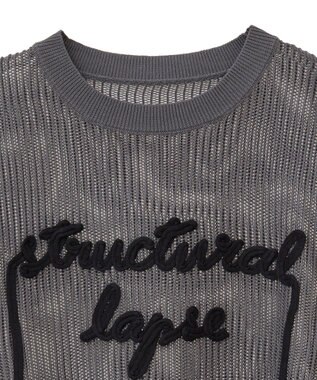 Green Parks テープロゴ透かしニットプルオーバーⅡ Charcoal Gray