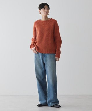 AMERICAN HOLIC Ｍｉｘヤーンラグランニットプルオーバー Orange