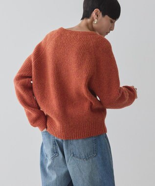 AMERICAN HOLIC Ｍｉｘヤーンラグランニットプルオーバー Orange