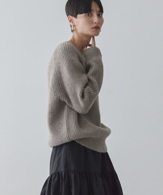 AMERICAN HOLIC Ｍｉｘヤーンラグランニットプルオーバー Mocha