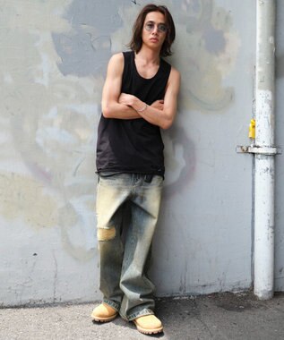 WEGO ダメージタンクトップ ブラック