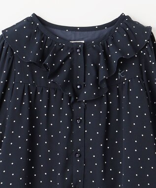 組曲 KIDS 【150-160cm】ラッフルドット ブラウス ネイビー系5