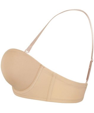 WACOAL ブラジャー ストラップレス サイズや体型特徴に合わせた設計 アウターにひびきにくい メッシュ素材(カップ肌側) レディース BXC610 /ワコール カラシ