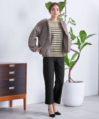 Tiaclasse 【リバーシブル】キルティングエコファー2WAYブルゾン モカ