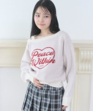 WEGO ハートワンショルニット ホワイト