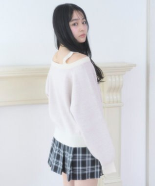 WEGO ハートワンショルニット ホワイト