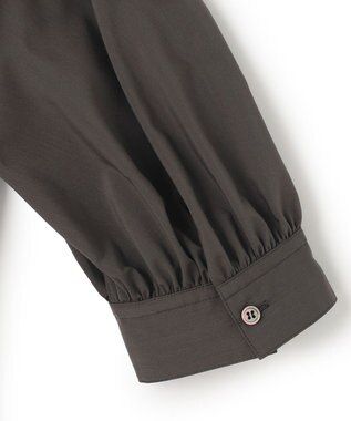 23区 【洗える】プレーンストレッチタフタ シャツ ワンピース グレー系