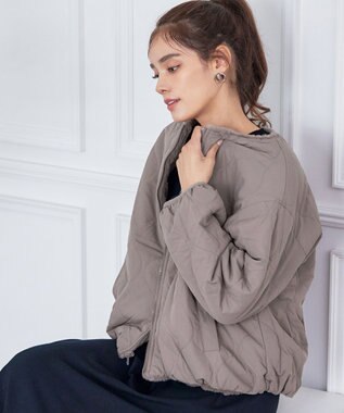 Tiaclasse 【リバーシブル】キルティングエコファー2WAYブルゾン モカ