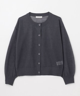 ANY L 【洗濯機可/アンチピリング/接触冷感】シアークルーネックカーディガン チャコール