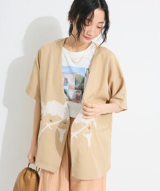 CRAFT STANDARD BOUTIQUE 刺繍カラーレスジャケット Beige