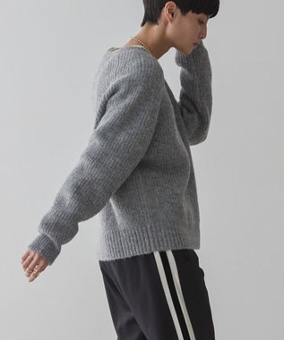 AMERICAN HOLIC Ｍｉｘヤーンラグランニットプルオーバー Gray Mixture