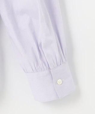 J.PRESS LADIES L 【洗える】 BEZ VEGA フリル ストライプ ブラウス ふじ色系1