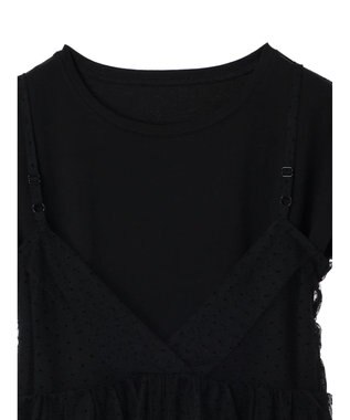 YECCA VECCA 【2点SET】マルチwayチュールオーバーキャミSET/Tee Black
