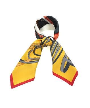 Marca 【伝統横濱スカーフ】鞍とベルト 大判 シルクスカーフ ヤマブキ