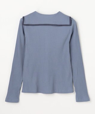 組曲 KIDS 【150-160㎝】セーラーカラー リブトップス サックスブルー