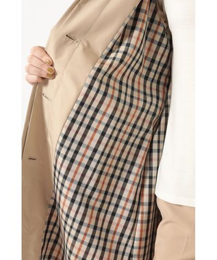 DAKS ハウスチェック ステンカラーコート ベージュ