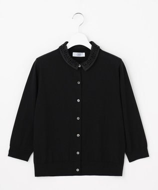 J.PRESS LADIES 【2WAY】レースカラーコンビ カーディガン