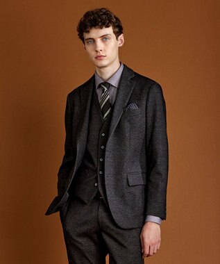 JOSEPH ABBOUD 【キングサイズ・ストレッチ】ツィーディージャージ　ジャケット ダークブラウン系