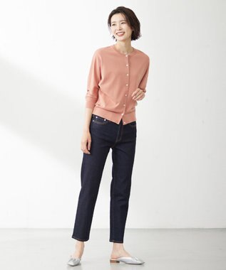 J.PRESS LADIES 【洗える】BASIC STRETCH DENIM ストレート パンツ ネイビー系