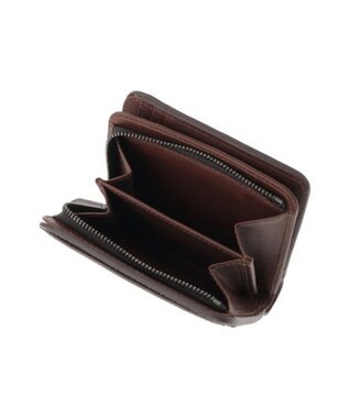 genten マルチカットワークミニ　二つ折り財布 ダークブラウン